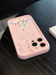 Fashionable & Refined Castle And Firework Pattern Shock-Proof Phone Case Compatible With Apple Smartphones