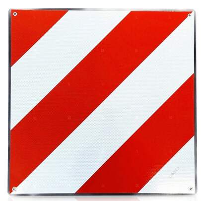 Placa V20 Señal de Peligro Mercancía Sobresaliente,Placa V20 Homologada,Placa de Carga Sobresaliente, ABS flexible, 50x50CM