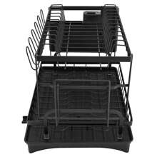 2-Tier Dish Drainer Dish Storage Rack - 黑色 - 查看 7