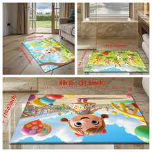 Lightweight Crystal Velvet Carpets/Mats In Cute Designs: Floral Basket With Bunny, Amusement Park Girl, 6 Bunnies On Grass. Available In Various Size Versions, With High-End Texture Exuding Warmth And Vitality. Can Be Customized By Cutting.