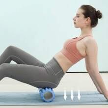 Rullo da yoga a forma di mezzaluna, colonna in schiuma adatta per sport, fitness e yoga entusiasti, ideale per uso domestico (33cm)