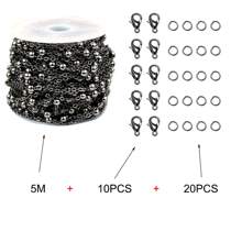 5mete Light Gold Cable Chain For Jewelry Making DIY Chain Roll Satellite Bead Necklace Chain Bulk With Jump Rings And Lobster Clasps - Multicolor - View 10