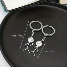 4 pièces Ensemble de porte-clés assortis en forme de cœur pour homme, porte-clés mignons, pendentifs pour portefeuille, sac à dos. Cadeaux pour la Saint-Valentin pour lui et elle. Cadeau pour femme. Port quotidien, mariage, fête, rendez-vous. Convient pour les petites amies.