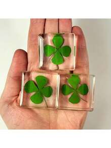 1 pieza Trébol de cuatro hojas de vidrio transparente, Eres mi amuleto de la suerte, Colgante de trébol de cuatro hojas, Regalo de fiestas, Regalo de cumpleaños, Cumpleaños único, Regalo de boda, Vuelta al colegio, Halloween, Regalo de Navidad, Extrañándote Tesoro - Verde - Ver 4