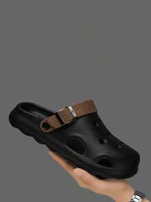 Sandalias transpirables y ligeras para hombres con suela gruesa antideslizante y diseño de tiras huecas