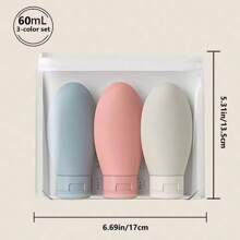 3pcs/Set Travel Bottles, 30ml/60ml/100ml Travel Bottles & Empty Containers, Small Mini Plastic Squeeze Bottles, Suitable For Travel Toiletries, Shampoo And Conditioner, With Storage Bag, Multiple Styles Available Travel Essentials School School Supplies Holiday Camping Holiday Essentials Vacation Accessories Perfume For Women Perfume For Men Perfume Beach - Multicolor - View 12