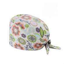 1 pieza Gorra de trabajo con estampado digital para mujeres/Gorra de enfermera, antibacteriana y antipolvo, adecuada para enfermeras, profesionales de belleza, amas de casa y personal de limpieza en instituciones médicas