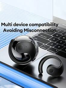 Low Latency Open-Ear Wireless Headphones - Suitable For Sports, Office, Gaming With Type-C Charging, Semi In-Ear Wireless Sporty Earbuds With Exceptional Battery Life