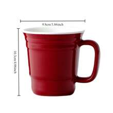 American Minimalist Ceramic Mug, Red Ceramic Mug, Creative Breakfast Cup With Spoon, Coffee Mug, Couple's Personalized Home Water Cup.