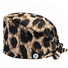 1 pieza Gorra de trabajo para mujer de poliéster con estampado geométrico, apta para médicos, enfermeras o trabajos de limpieza, práctica, antibacteriana y antipolvo, adecuada para primavera, verano, otoño e invierno