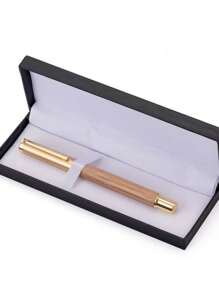 [Custom Order] Providing 1pc High-Quality Customized Product, Heavy Metal Feeling, Electroplated Brass Clip, Wooden Pen Barrel, Brass Cap, 0.5mm Nib Fountain Pen, With 1pc Gift Box Pocket Clip - Smooth Writing, Refillable Medium Nib, Comes With 2pcs Refill Cartridges, Elegant Gift Box, Personalized Business Gift - Unique, Thoughtful Fountain Pen Gift Set For Colleagues, Friends, Family, Holidays Such As Christmas, Father's Day, Thanksgiving, Valentine's Day, Mother's Day, Teacher's Day Back To School