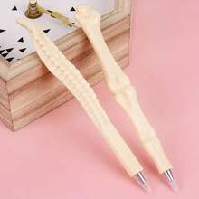 3pcs Creative Bone Shaped Pen, Novelty Realistic Skeleton Style Ballpoint Pen, Halloween Promotional Gift