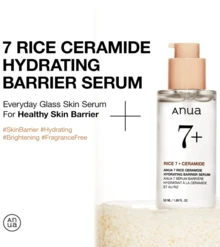 Anua RICE CERAMIDE 7 HYDRATING BARRIER SERUM, 50ml/1.69fl.Oz. ,Brightening, Hydrating Serum For Face, Rice, Hyaluronic Acid - 50ml - View 5