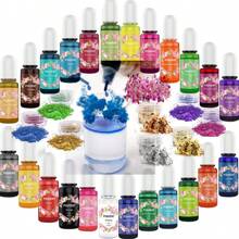 30 Colors Epoxy Resin Pigment Dye Liquid, Random Sticker Included (Color Difference Exists), Epoxy Resin Coloring Dye For Resin Jewelry Making - For Arts - Multicolor - View 2