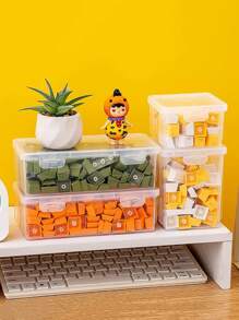 1pc Multifunctional Stackable Transparent Keycap Storage Box - Dust-Proof Protective Case, Transparent Mechanical Keycap Storage Box, Suitable For Mechanical Keyboard Storage, DIY Computer Parts Organizer,Plastic Basket,Toy Basket,House Decor,Table Decor,Home Decor Items,Room Decor,Bedroom Decor,Gifts