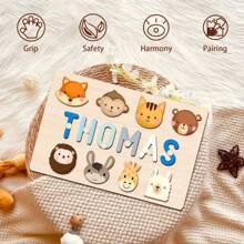 Customized Personalized Name Puzzle Board, Easter Gift, Name Puzzle, First Birthday Gift, Unique Name Puzzle Board, Educational Toy For Baby Boy Or Girl, 3D Letter Puzzle Toy, Custom Infant Name - Baby Blue - View 7