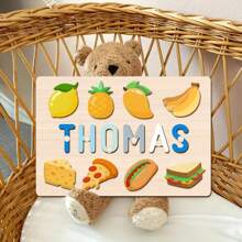 Customized Personalized Name Puzzle Board, Easter Gift, Name Puzzle, First Birthday Gift, Unique Name Puzzle Board, Educational Toy For Baby Boy Or Girl, 3D Letter Puzzle Toy, Custom Infant Name - Baby Blue - View 9