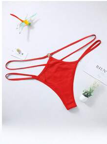 AB. Quần lót dây cotton hai khóa cài gợi cảm, khoét rỗng, kiểu dáng quyến rũ. Thiết kế khoét rỗng giúp tôn lên vẻ đẹp hình thể, thoáng khí và không bí bách, khoe trọn đường cong quyến rũ. Đáy quần bằng cotton cao cấp, thân thiện với da và thấm hút mồ hôi, an tâm cho làn da nhạy cảm. - Đỏ - Xem 4