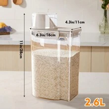 4PCS/8PCS Airtight Food Storage Container With Lid - Moisture & Leak-Proof, Ideal For Grains, Nuts, Flour, Rice - Portable Kitchen Organizer, 2.6L Rice Storage Bin Cereal Containers Dispenser, Portable For Home & Outdoor Use - 4PCS - 查看 3