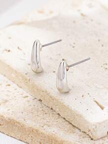 1 对精致时尚的几何设计精致锌合金小吊坠耳环，适合男女，非常适合送礼、聚会和各种场合 - 幾何耳環 - 查看 7