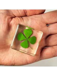 1 pieza Trébol de cuatro hojas de vidrio transparente, Eres mi amuleto de la suerte, Colgante de trébol de cuatro hojas, Regalo de fiestas, Regalo de cumpleaños, Cumpleaños único, Regalo de boda, Vuelta al colegio, Halloween, Regalo de Navidad, Extrañándote Tesoro - Verde - Ver 2
