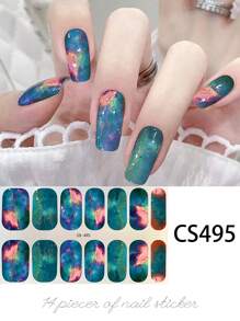 14pcs Self-Adhesive Nail Polish Strips, Marble Pattern Full Wrap Nail Art Stickers, Hot Stamping Stripes Marble Nail Art, Waterproof And Long-Lasting Easy To Use, Suitable For Ladies Women, Party Casual Scene Nails Nail Supplies - Follow Your Heart - View 8