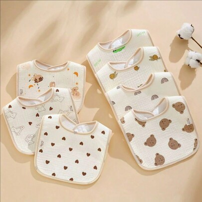 3pcs/Set Waterproof U-Shaped Bibs, Infant Saliva Drool Burp Cloths, Unisex Baby Feeding Accessories