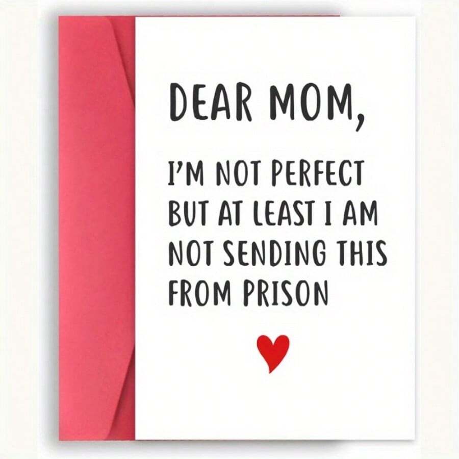 给妈妈的搞笑卡片，来自女儿，来自儿子，母亲节，情人节，圣诞节，周年纪念日，闺蜜节，生日，监狱 - 彩色 - 查看 1