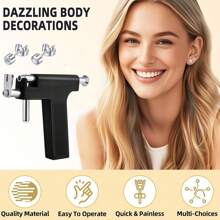 Reusable Ear Piercing Kit For Professional Salon With 8 Pcs Stainless Steel Earrings Set For Home