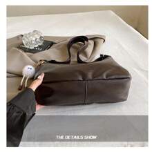 Maillard Style Retro Crossbody Bag, New Tote Bag, Large Capacity And Stylish Shoulder Bag, Commuting Bag, Crossbody Bag, Handbag. This Lightweight, Casual And Fashionable Women's Bag Is Suitable For Young Girls To Use When Shopping.