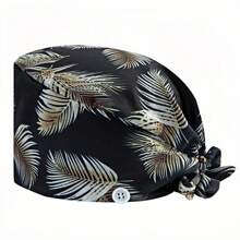 1 pieza Gorra de trabajo para mujer de poliéster con estampado geométrico, apta para médicos, enfermeras o trabajos de limpieza, práctica, antibacteriana y antipolvo, adecuada para primavera, verano, otoño e invierno