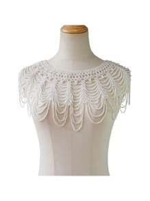 New Handmade Beaded Faux Pearl Shoulder Chain, Fashion Body Chain Necklace For Women