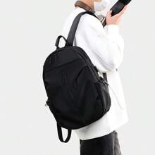 Großer, wasserdichter Business-Rucksack, lässiger Laptop-Rucksack für Outdoor-Reisen, Schule, Studenten, Lehrer, schwarz, mit USB-Ladeanschluss, Mehrzweck-Wanderrucksack für die Schulanfang