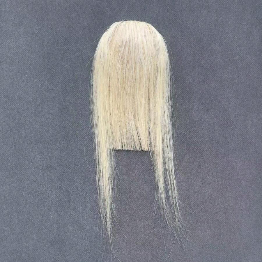 Toppers de cabelo para mulheres, topper de cabelo com capa 3D com franja, grampo de cabelo com cabelo ralo, toppers fofos de 10 polegadas, peças de cabelo para mulheres, grampo em franja (loiro misto ombré com raiz escura para loiro)
