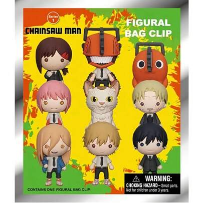 Crunchyroll 1PC  Officially Licensed Series 1 Mystery Bulk Bag Clip Random One Denji Power Aki Chainsaw Devil Gifts For Family And Friends For Birthday Christmas Halloween