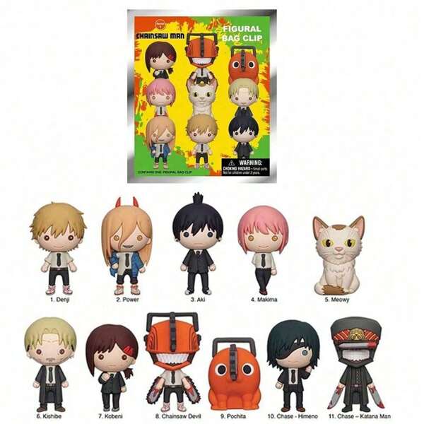 Crunchyroll 1PC Officially Licensed Series 1 Mystery Bulk Bag Clip Random One Denji Power Aki Chainsaw Devil Gifts For Family And Friends For Birthday Christmas Halloween