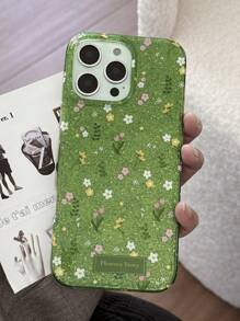 Funda de teléfono suave y con flores primaverales y lentejuelas para 16 16 15 14 13 12 Pro Max 11, funda protectora con flores adorables