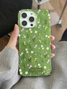Funda de teléfono suave y con flores primaverales y lentejuelas para 16 16 15 14 13 12 Pro Max 11, funda protectora con flores adorables