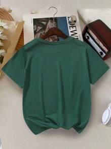Tween Jungen Grafik bedrucktes Rundhals-Pullover-T-Shirt, Sommer