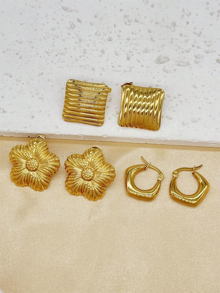 European And American Stainless Steel Hydraulic Earrings