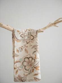 复古花卉印花长方形手巾，适合日常使用、节日、派对、餐桌装饰、所有季节