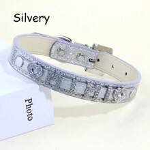 1Pc Custom Letter Collar, Name Collar, Text Collar Necklace, Multicolor Custom Diamond Name Leather Collar For Human, Sparkling Diamond Collar, Handmade Collar For Women, Valentine's Day Gift Custom Women's Necklace, Name Collar, Text Collar Necklace, Role Play Initials Necklace, Gift For Her