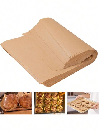 100/50pcs Greaseproof Baking Paper, Baking Sheet Air Fryer Liners, Non-Stick Greaseproof Pizza Sandwich Paper Food Wraps, Kitchen Gadgets For Cooking, Grilling, BBQ And Food Wrapping For BBQ, Picnic And Restaurant
