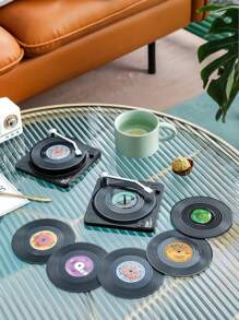1pc/2pcs/4pcs/6pcs/8pcs/10pcs Creative Vintage CD Vinyl Record Coasters, Heat Insulating Cup Mats For Wedding, Party, Gift, Birthday, Christmas