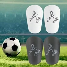 1 对迷你足球护腿板，厚成人防滑护腿板 - 适合所有季节