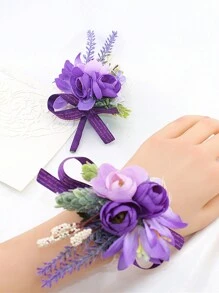 2pcs Boutonnieres For Men Wedding,Groom And Best Man Boutonnieres With Classic Artificial Purple Rose And Lavender ,Perfect For Men Wedding Ceremony Anniversary Dinner Party Fall Vintage Marriage Prom Homecoming Decoration
