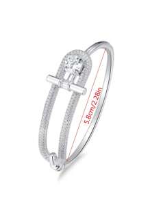 1 pezzo Braccialetto a fascia da donna con cielo stellato, gioiello di lusso e di pregevole fattura vintage, incastonato di zirconia cubica, accessorio di moda per donna, elegante per uso quotidiano e feste, regalo perfetto