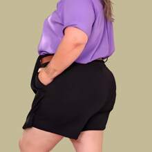 Short Saia  feminina Alfaiataria com bolso e Cinto PLUS SIZE  do 36  ate 52  várias cores 2025