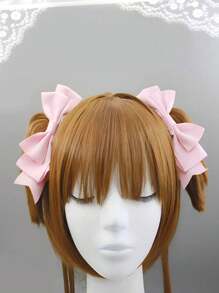 4个/2个手工蝴蝶结发夹，双马尾夹，女士礼物，发饰，冬季，头部饰品，女士发饰 - 粉色 - 查看 8