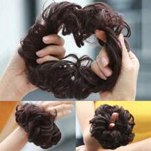 Synthetic Messy Bun Chignon Donut Gary Hair Bun Pad Elastic Hair Rope Rubber Band Hair Extensions